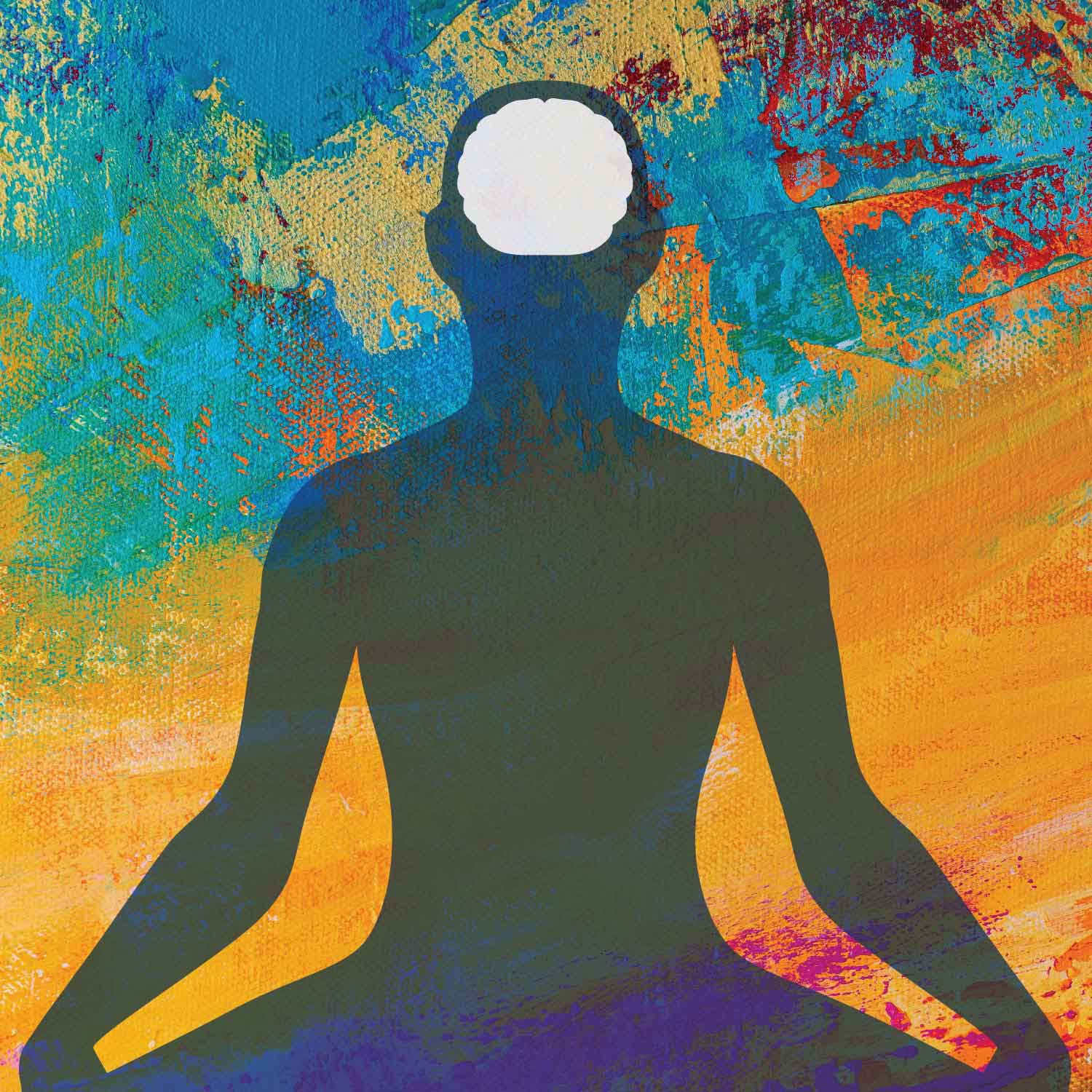 Illustration of a person in meditation