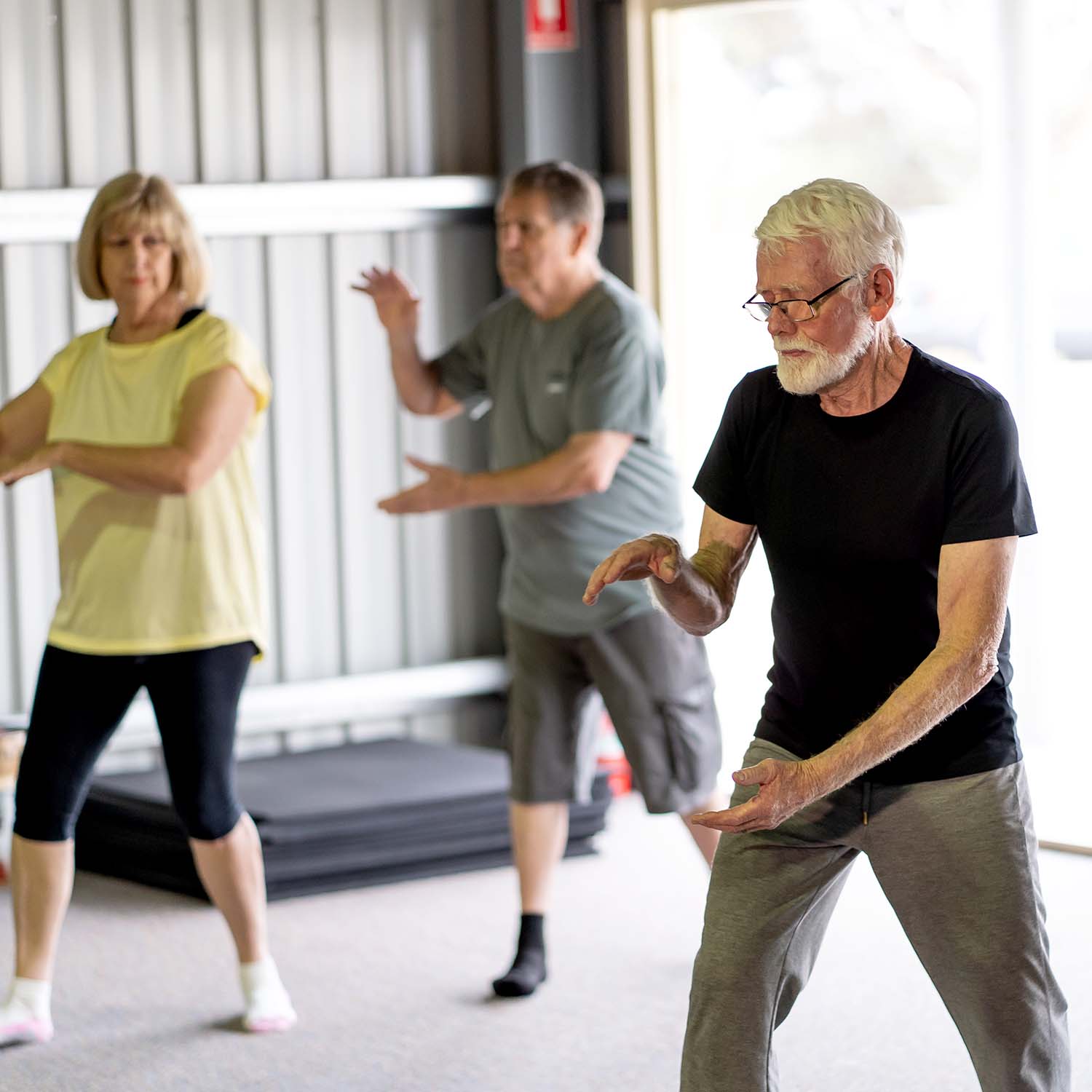 A group of people doing giqong