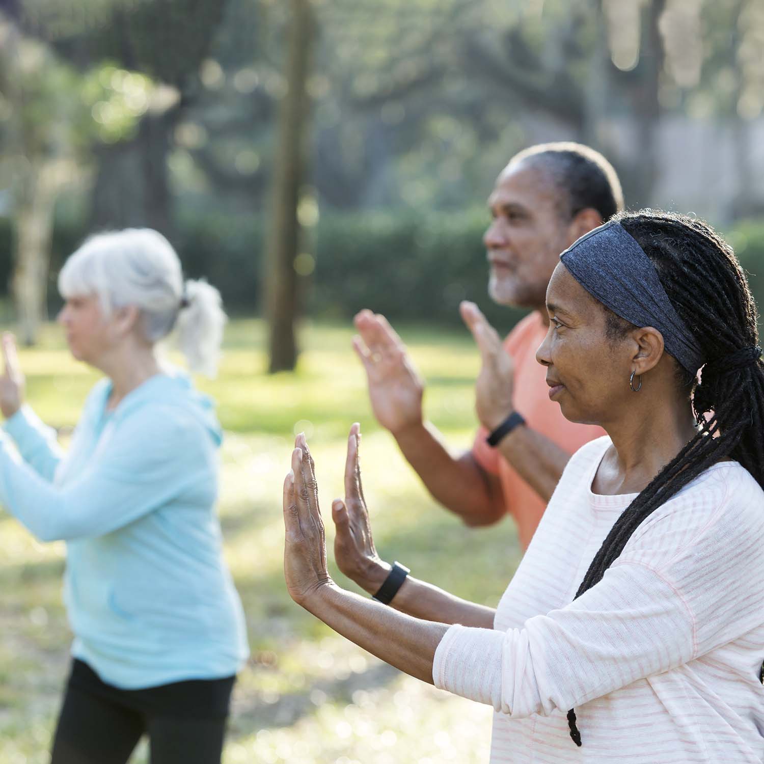 A group of people doing tai chi