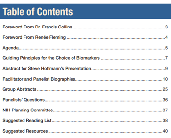 table of contents