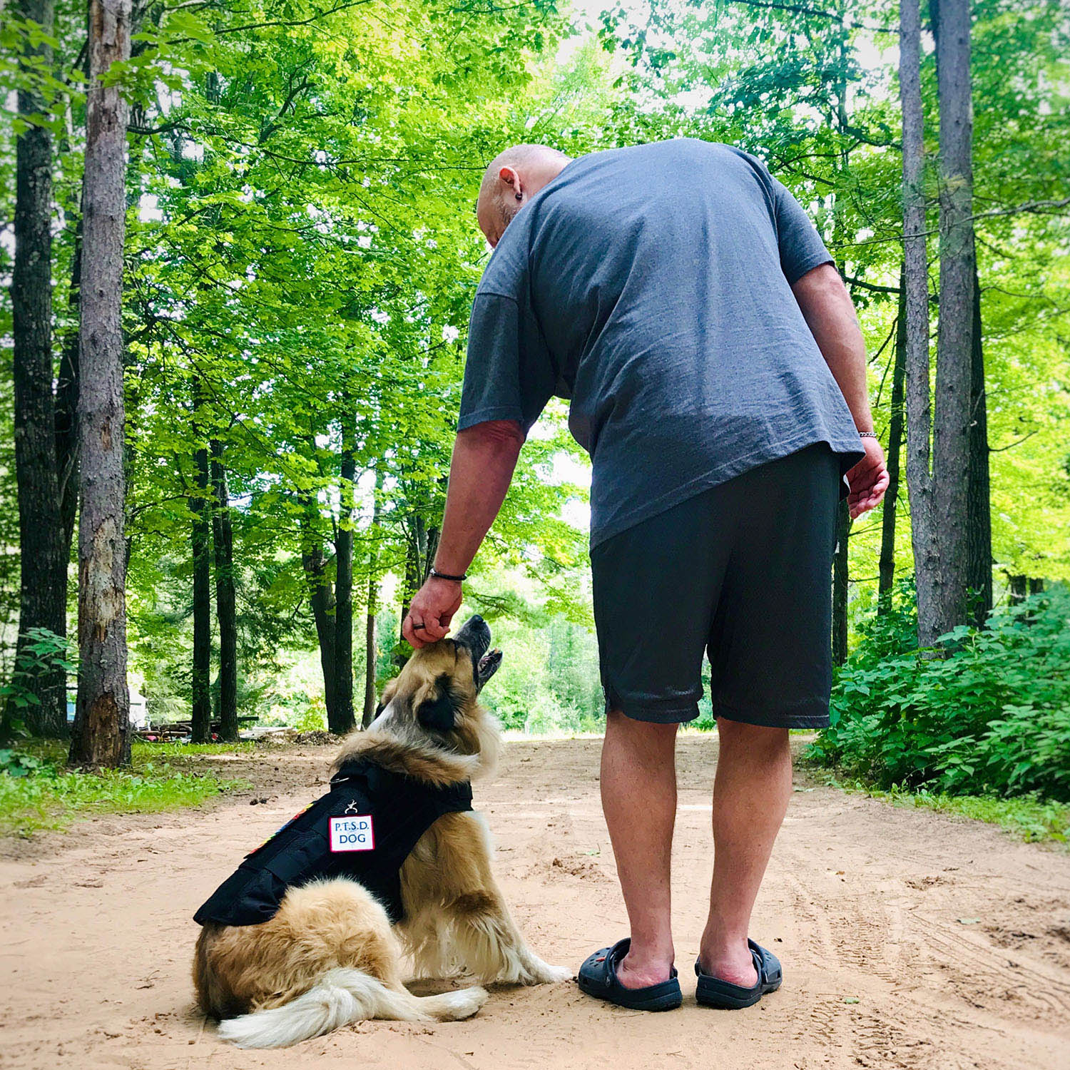 Man with service dog
