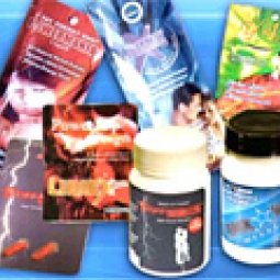 A collection of sexual enhancement products.