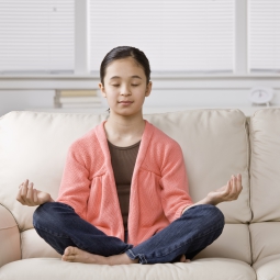 child meditating