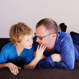 An autistic child with parent