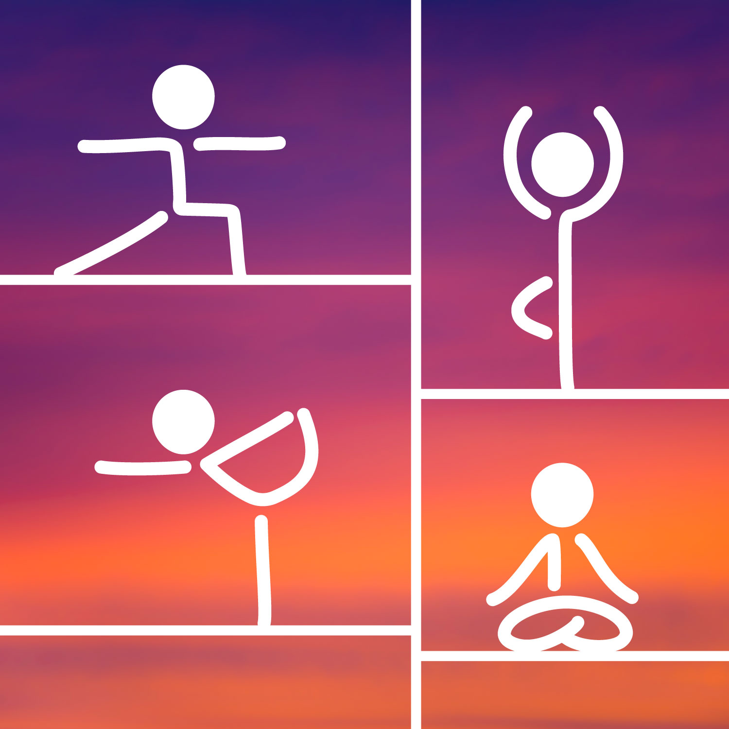 drawing of yoga poses